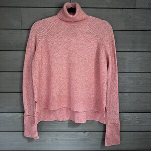 J Crew Sweater Turtleneck Supersoft Yarn Merino Wool Light Pink Size Small